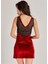 72437 Dantelli Kadife Gecelik - Koyu Bordo 4