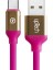 USB Type-C Silikon Kılıflı Data ve Hızlı Şarj Kablosu 1.2m Pembe 1