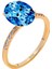 Pırlanta ve London Blue Topaz Taşlı Yüzük 0402R0012 2