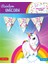 Rainbow Unicorn Üçgen Bayrak Afiş Lisanslı 1