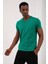 Koyu Yeşil Basic Kısa Kol Standart Kalıp V Yaka Erkek T-Shirt - 87912 3