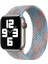 Apple Watch Uyumlu 40 mm Hasır Örgü Tasarımlı Large Kordon - Mavi-Pembe 1