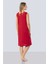 3285 Dantelli V Yaka Gecelik - Kırmızı 2