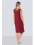3285 Dantelli V Yaka Gecelik - Bordo 2