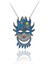 Turkuaz Taşlı Renkli Mineli Ateş Maske Gümüş Kolye 1