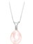 Pırlanta Taşlı Drop Pembe İnci Kolye 0402P0001 1