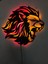 Aslan Lion Sarı Kırmızı Işıklı Tablo 5