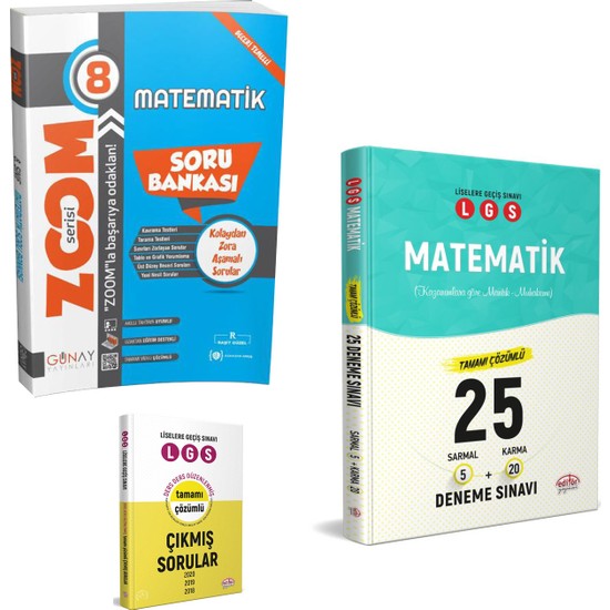 Günay 8. Sınıf Zoom Matematik Soru Bankası Ve Editör Lgs Kitabı