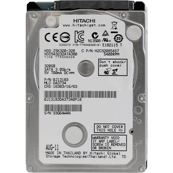 Hitachi Z5K320 320GB 5400RPM 16MB Cache Sata 3 2.5" Sabit Disk