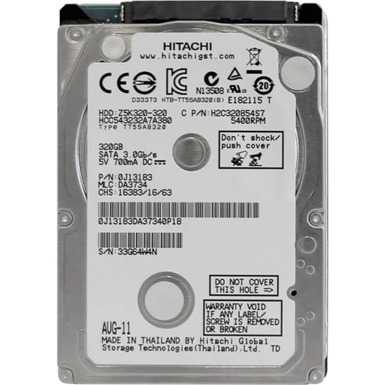 Hitachi Z5K320 320GB 5400RPM 16MB Cache Sata 3 2.5 Sabit Disk