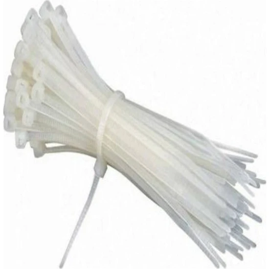 Meşem Cırtlı Plastik Kelepçe 3,6X250 100 Adet Beyaz (Kablobağı)