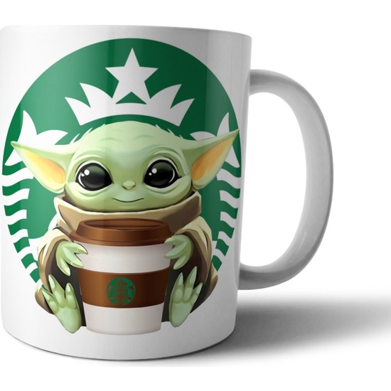 Pixxa Baby Yoda Grogu Starbucks Kupa Bardak