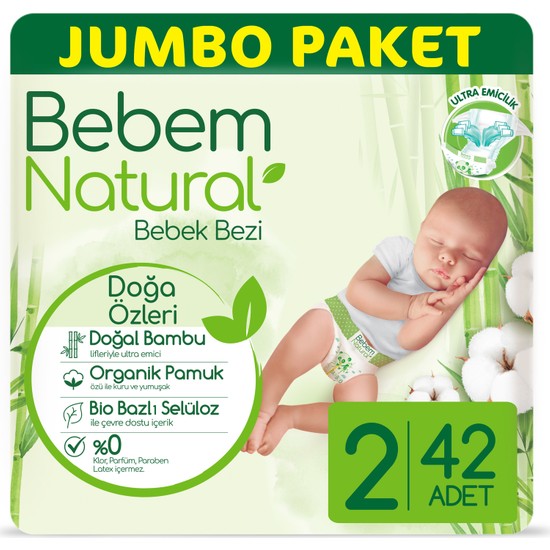 Bebem Natural Bebek Bezi 2 Beden Mini 42 Adet