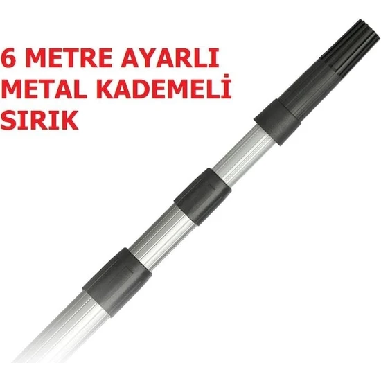 İzmir Fırça Teleskopik Uzatmalı Metal Sap 6 Metre Ayarlı Sırık