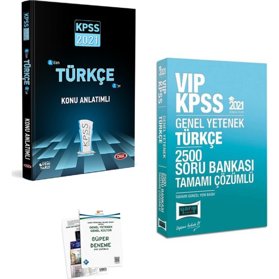Data Yayınları 2021 KPSS Türkçe Konu Anlatımlı ve Yargı Vıp Türkçe Tamamı Çözümlü 2500 Soru Bankası