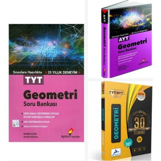 Aydın Yayınları TYT-AYT Geometri Soru Bankası ve Paraf Yayınları