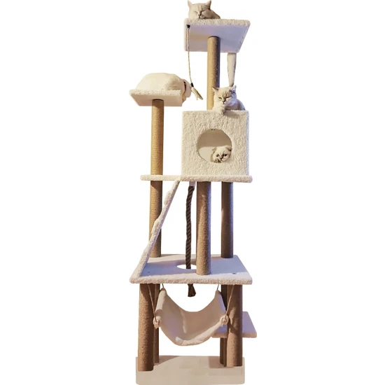Pethomealpi Kedi Tırmalama Kedi Kulesi  Çok Katlı Yuvalı  ve Oyun Platformu