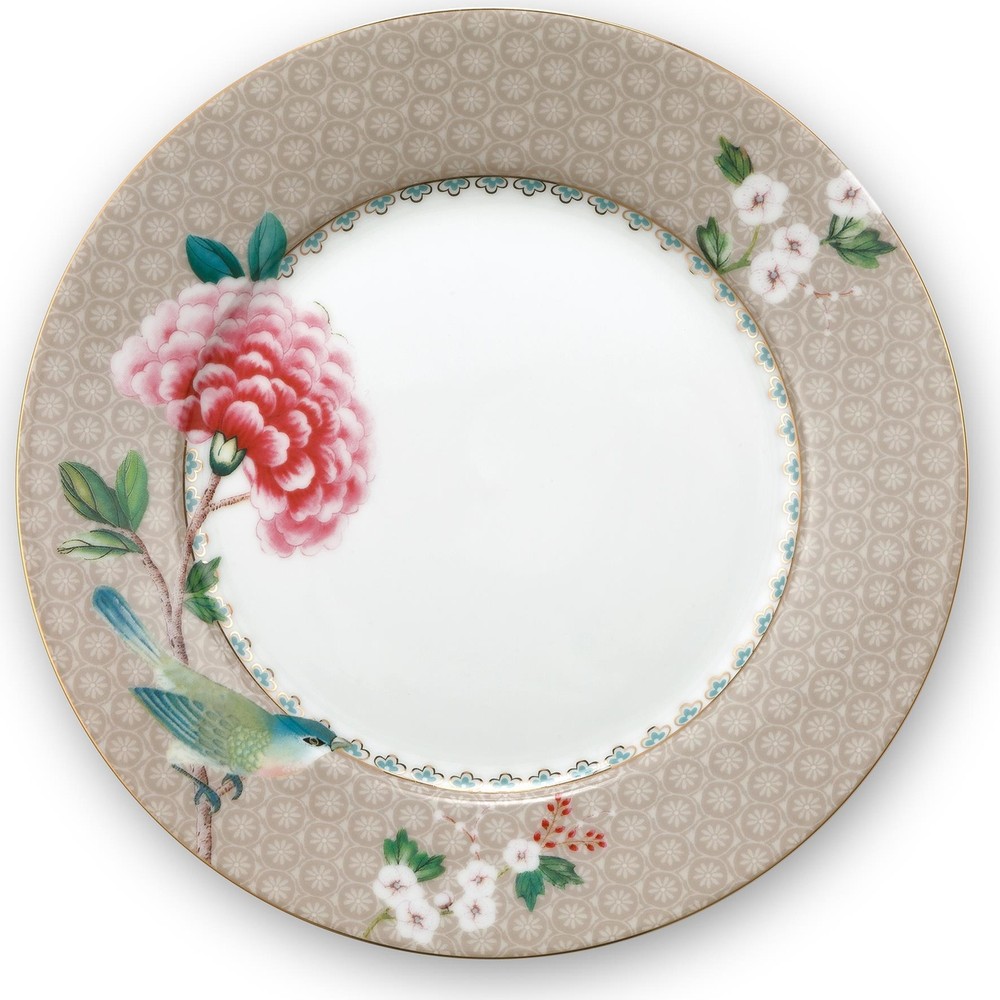 Pip Studio Blushing Birds Haki Porselen Kahvaltı Tabağı 21 Cm