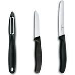 Victorinox Soyacak ve Bıçak Seti Siyah 3 Parça