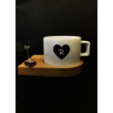 Alsa Tasarım R Harfli Kalp Baskılı Nescafe- Espresso Fincanı