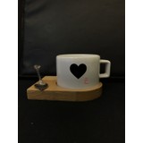 Alsa Tasarım Z Harfli Kalp Baskılı Nescafe- Espresso Fincanı