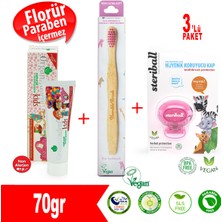 Organicadent Doğal Çocuk Diş Macunu + Humblebrush Diş Fırçası(Pembe)+Streibal Fırça Kabı(Pembe