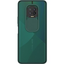 Kzy Infinix Note 7 Kapak Lensi Açılır Kapanır Kamera Korumalı Silikon Kılıf - Yeşil
