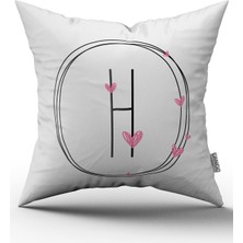 Cango Home Kalpli Harfli Kırlent Kılıfı - H Harfi