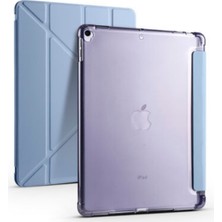 Fuchsia Apple iPad Uyumlu 10.2 Inc 8. Nesil Kılıf Kalemlikli Premium Standlı Katlanabilir Kılıf Uyku Modu Özellikli Kılıf Mavi