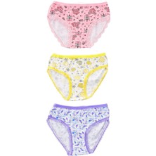 Pemilo Kız Çocuk 840 Desenli 3'lü Slip Renkli
