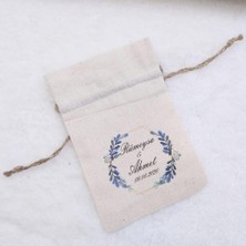 Hayaller Dükkanı 30 Adet Amerikan Bezi Kumaş Keten Kese 9X13 cm Kare Desen Çiçekli