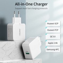 Choetech 22.5W 5A Destekli Yüksek Hızlı Şarj Cihazı Beyaz Q5001