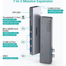 Choetech 7 In 1 Type C Çevirici Macbook Çoklayacı Adaptör Gri M23