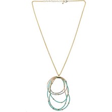 Roman Gold Detaylı Renkli Kolye