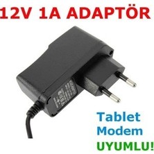 Adaptör 12V 1A Ac/dc Adaptör 12V Ac Adaptör Switch Mode Korumalı Tablet/modem Mtc  Mt-02 Adaptör