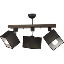 Apliqa Grande 3Lü Siyah Modern Koridor Mutfak Salon Plafonyer Avize