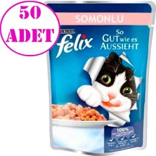 Felix Somonlu Yaş Kedi Maması 100 gr 50 Adet