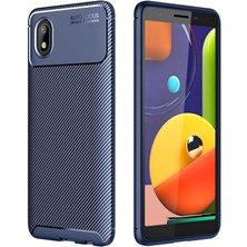 Gpack Samsung Galaxy A01 Core Kılıf Negro Karbon Dizayn Silikon Lacivert
