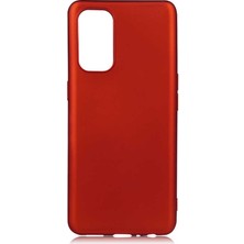 Case Street Oppo Reno5 5g Kılıf Premier Silikon Mat Koruma+Nano Glass Kırmızı