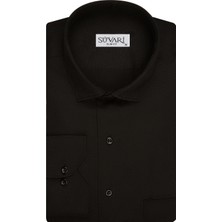 Süvari Armür Desenli Siyah Erkek Gömlek