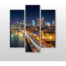 Technopa New York Manzara  Kanvas Tablo 97 x 100 cm