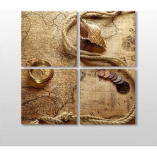 Technopa Papirüs Harita Kanvas Tablo 70 x 70 cm