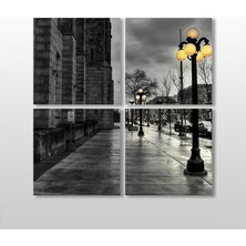 Technopa Gold Sokak Lambaları Kanvas Tablo 60 x 60 cm