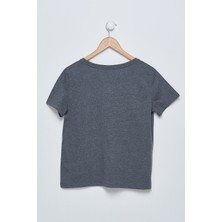 D'or Chiton Kadın Gri V Yaka T-Shirt