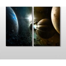 Technopa Dünya ve Gezegenler  Kanvas Tablo 70 x 60 cm