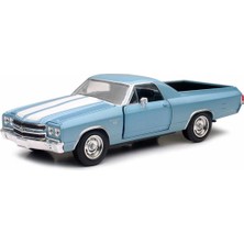 Newray 1:25 Muscle Model Araba - 1970 Chevrolet El Camino Ss - Mavi Beyaz