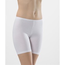 Türen 980 Ikili Likralı Uzun Kadın Şort-Beyaz