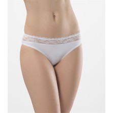 Türen 262 Ikili Likralı Dantelli Bikini-Beyaz