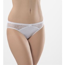 Türen 261 İkili Likralı Dantelli Bikini-Beyaz