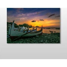 Technopa Kıyı Sandal Kanvas Tablo 75 x 50 cm